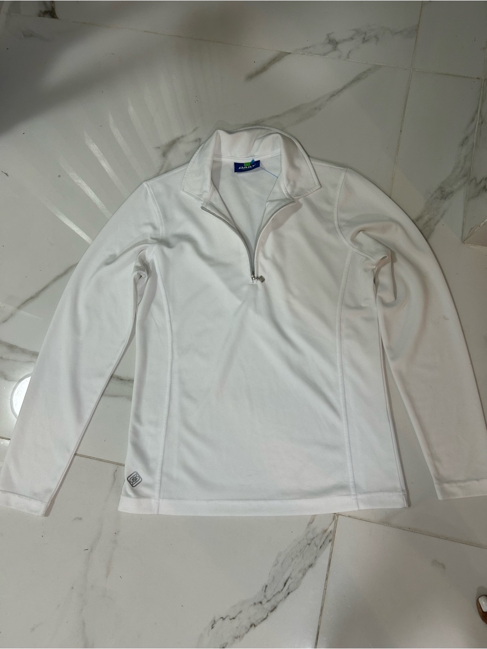 Daily Sports Women's 1/4 Zip Mock Neck Long Sleeve Golf Pullover in White Size